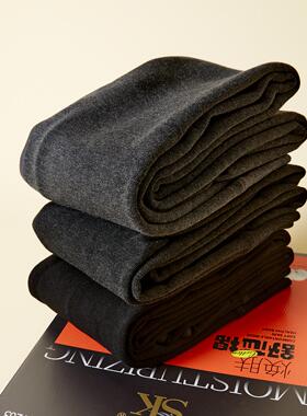 SK7263竖条纹棉质打底裤3000D黑色显瘦踩脚秋冬款加绒保暖裤袜子