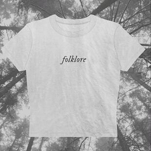 泰勒·斯威夫特TaylorSwift 民谣专辑徽标微罗纹婴儿 T 恤