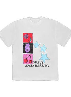 【原创】奥利维亚·罗德里戈Olivia Rodrigo樱桃OR短袖T恤黑白tee