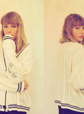 现货霉霉同款 folklore 泰勒 针织开衫毛衣taylor swift cardigan