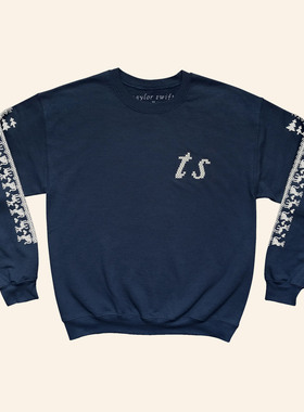 taylorswift 圣诞树农场海军蓝套头衫 泰勒霉霉周边男女宽松