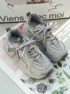 厚底老爹鞋女2026春季新款小个子增高5cm烫钻女鞋时尚运动休闲鞋