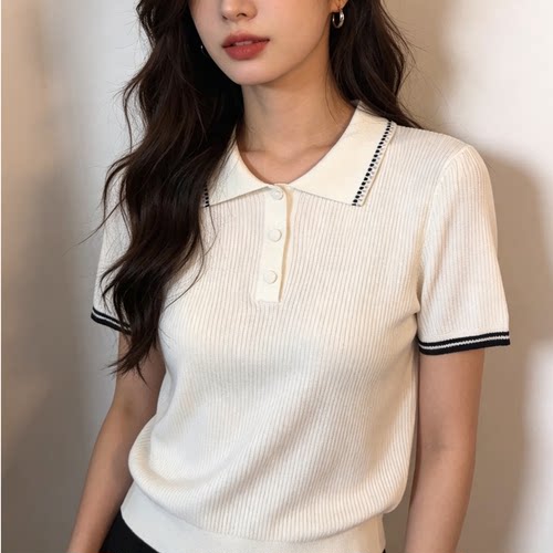 007夏季短袖POLO衫休闲针织上衣女