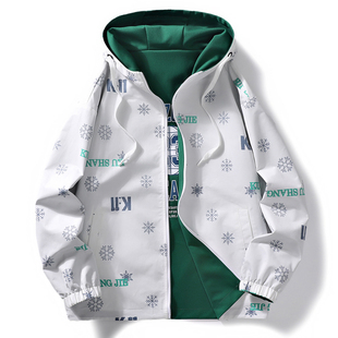 NASA联名官方旗舰店正品 连帽外套透气宽松潮牌双面穿上衣 夹克男士