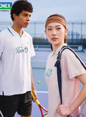 尤尼克斯26年新款女款POLO衫羽毛球服透气上衣 2151226 黑色 白色