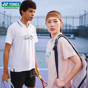 尤尼克斯26年新款女款POLO衫羽毛球服透气上衣 2151226 黑色 白色