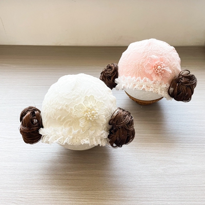 春秋宝宝假发帽子新款蕾丝洋气