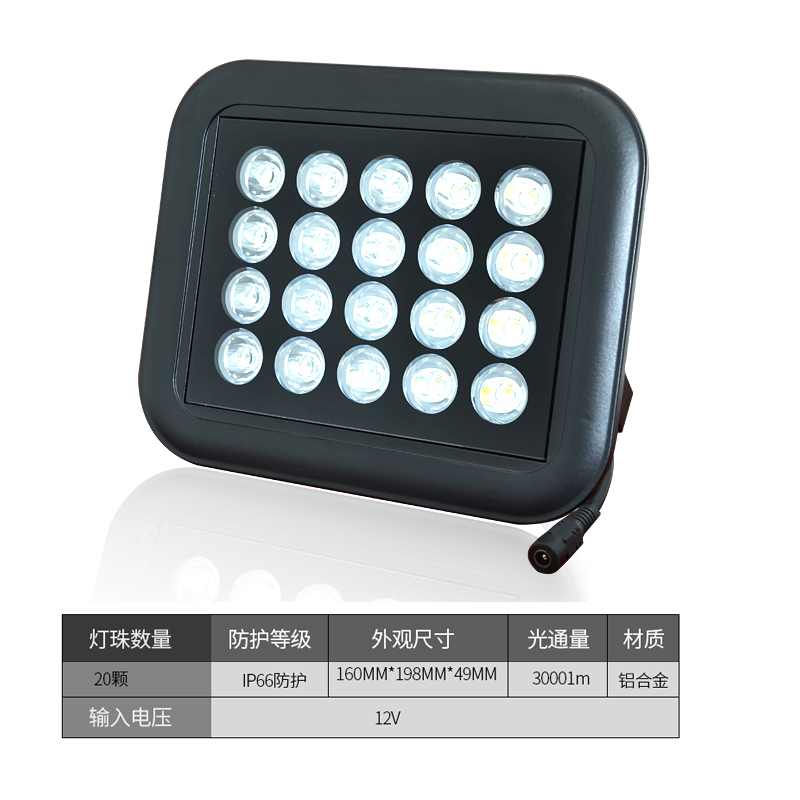 。小耳朵补光灯LED监控摄像头白光补光灯监控辅助灯220V-12V24W20