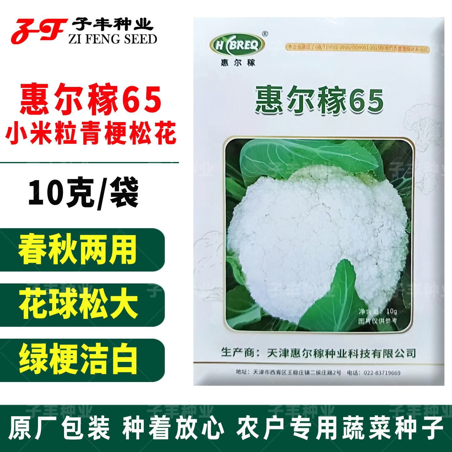 【春秋两用】惠尔稼65天散花小米粒青梗松花菜种子10克花椰菜种籽