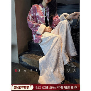 鼓生花 三吉黑花 新中式 植物双染阔腿裤 子女 裤 呼呼专享