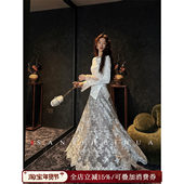 二米专属 珠片刺绣丝绒冬季 三吉黑花 新中式 半身裙 扶光