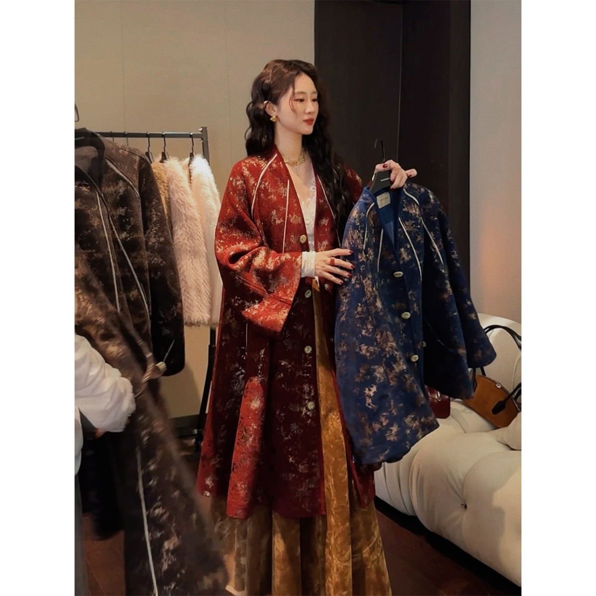 【呼呼严选专享】【金玉棠】国风新中式外套女秋冬季大衣长短款