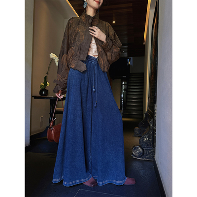 【呼呼专享】【雾道】水洗针织微喇阔腿裤子宽松休闲长裤女款