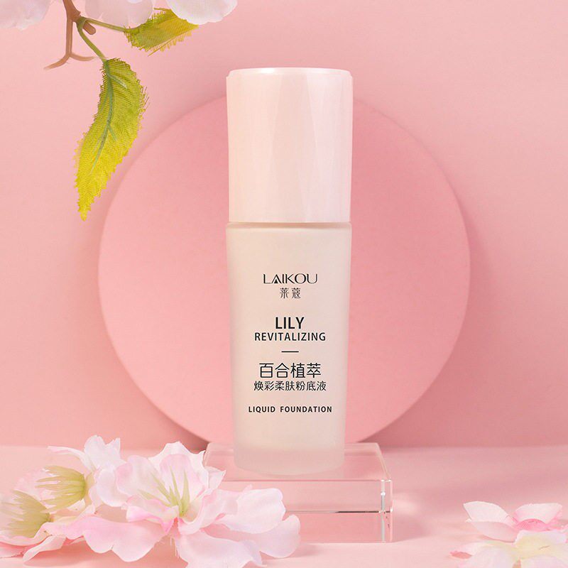 莱蔻百合鲜萃焕彩柔肤粉底液50ml自然妆容遮瑕打底裸妆女士化妆品