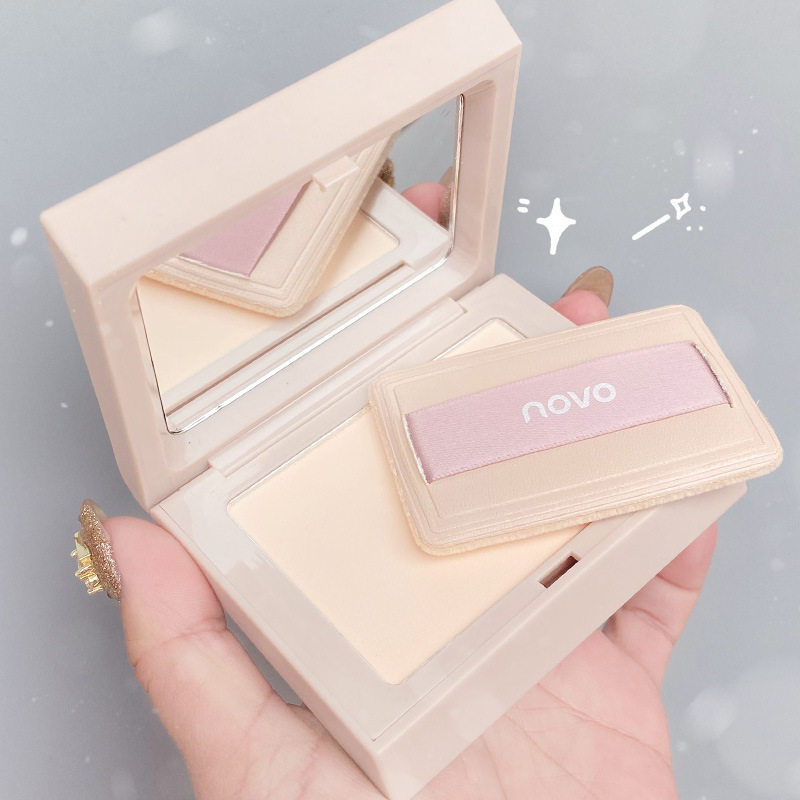 NOVO粉饼定妆粉散粉持久控油遮瑕防水不卡粉干湿两用修容蜜粉