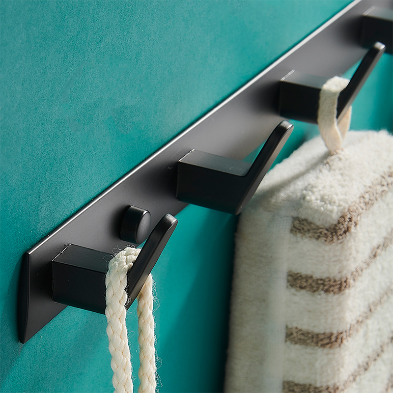 毛巾挂钩一排免打孔长条进门排钩