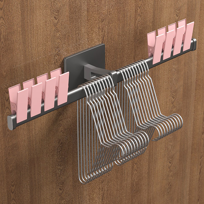 衣架收纳神器免打孔阳台整理多功能家用挂杆壁挂式墙上挂衣收纳架,家庭/个人清洁工具,浴室角架/置物架,淘宝优惠券,粉丝福利购,淘宝优惠卷