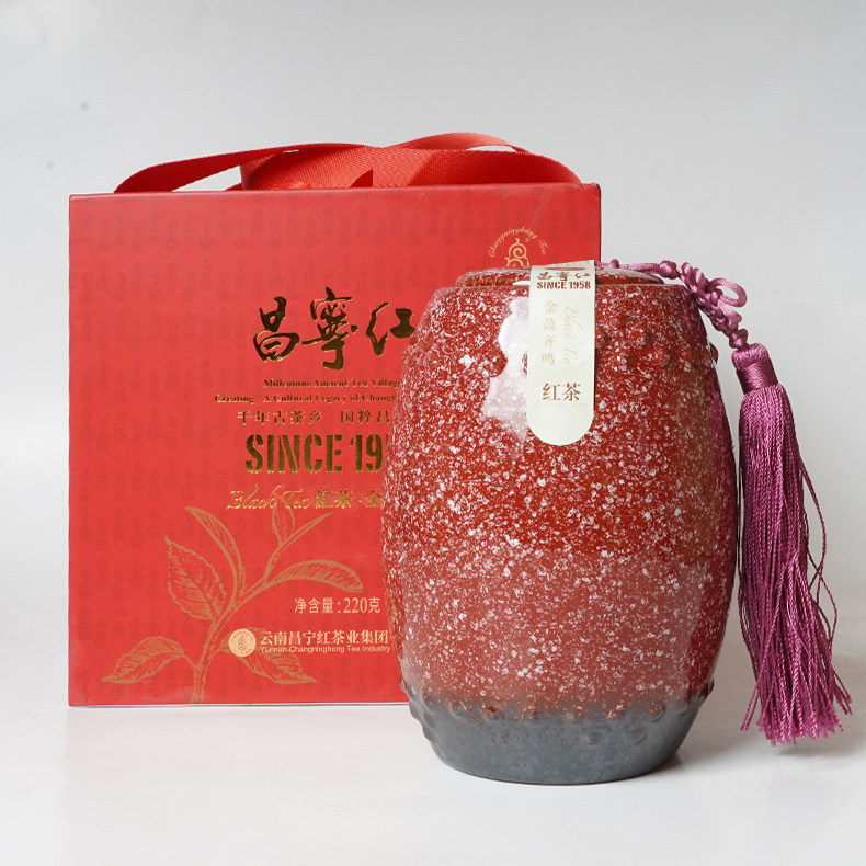 昌宁红金鼓齐鸣220g 云南茶叶特级滇红茶古树茶工夫红茶罐装礼盒