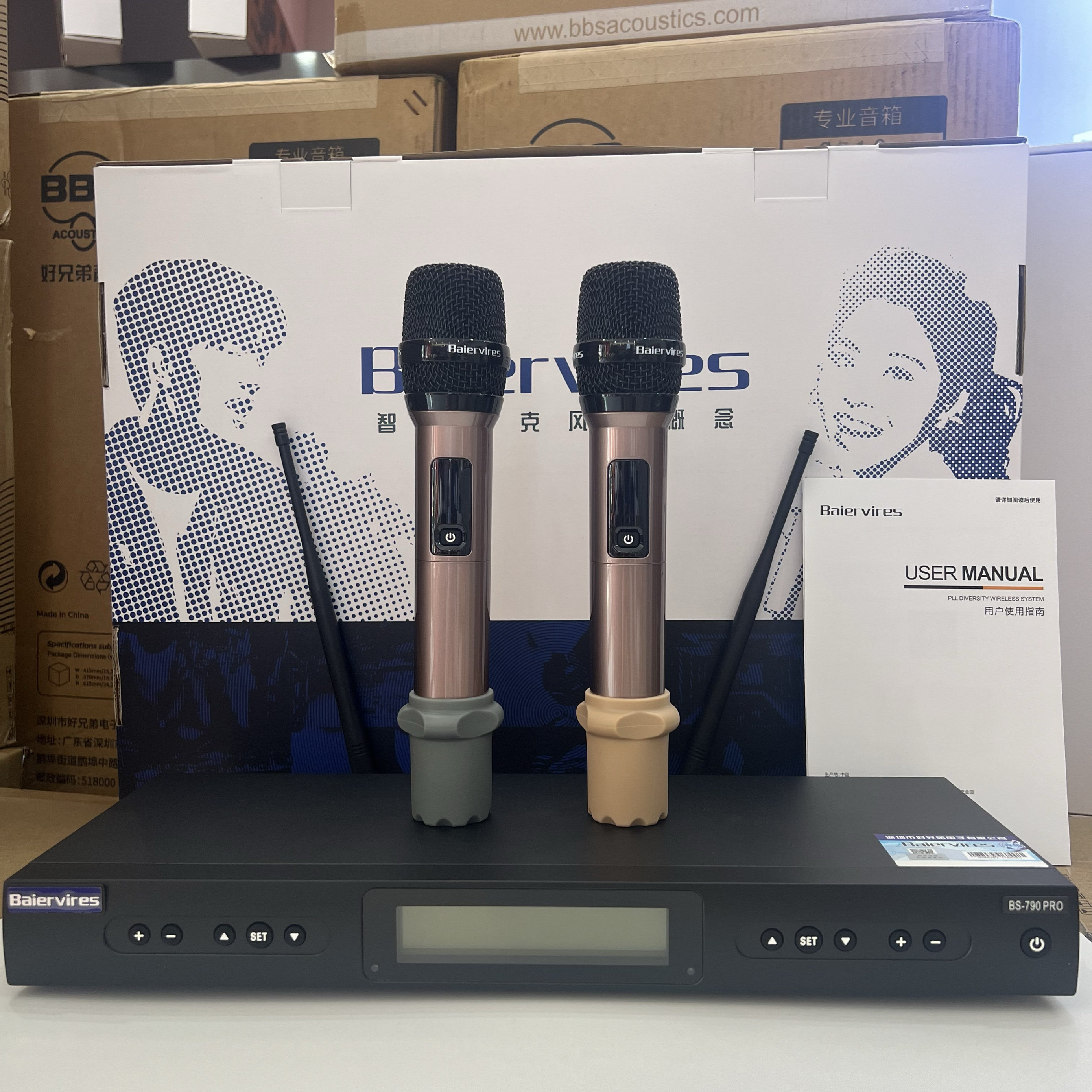拜尔BS-790Pro无线话筒一拖二专业舞台演出家用KTV会议手