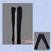 裤 福建福州来图定制校服裤 四季 加绒裤 藏青拼乳白色酒红色杠条冬季