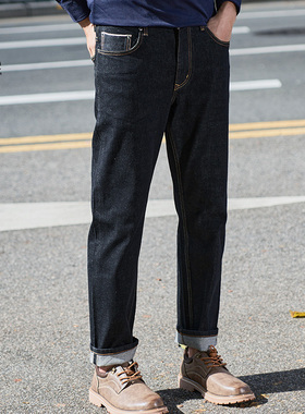 大牛传说春夏赤耳丹宁牛仔裤男士宽松直筒阔腿弹力大码长裤子3022