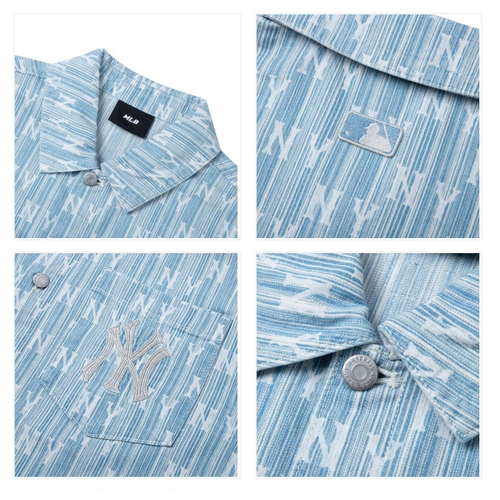 MLB, осенняя рубашка, лонгслив подходит для мужчин и женщин, куртка, оверсайз