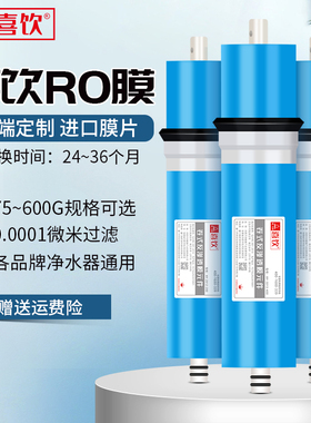 喜饮反渗透膜滤芯开能进口膜片家用75g100g200g400g600净水器RO