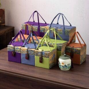 中式国风陶瓷茶叶罐包装盒空礼盒装高档空盒子高端茶罐白茶普洱茶