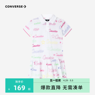 Converse匡威儿童装 女童中大童收腰女孩公主裙 新款 连衣裙2024夏季