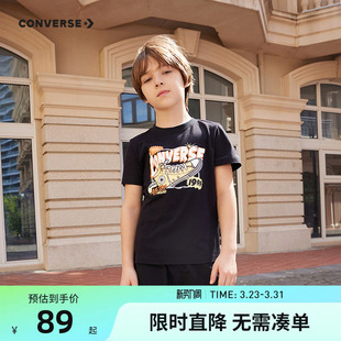 男女童短袖 半袖 T恤2026新款 中大童潮牌纯棉打底衫 夏季 匡威儿童装