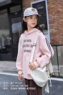 断码清仓款儿童套装女童休闲运动套装卫衣卫裤140-150码(加绒)