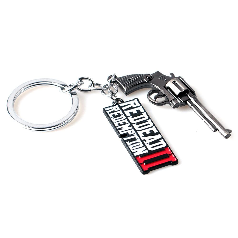 荒野大镖客2欧美游戏周边枪模钥匙扣挂件匙扣标牌字母手枪