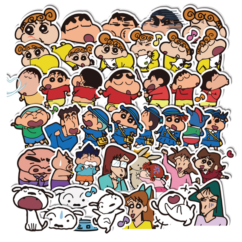 蜡笔小新贴纸diy滴胶手机壳材料美少女手账笔记本装饰贴画卡通