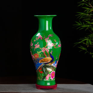 景德镇陶瓷器花瓶电视柜酒柜新中式 饰摆设工艺品 客厅插花博古架装