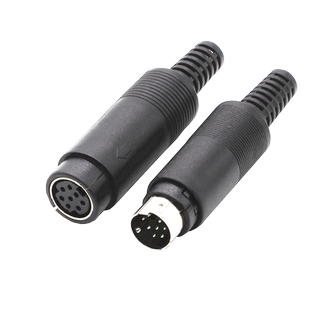 煌林HLing 小8芯公头母头 MD8/4/6针装配公母头PLC控制器插头接头