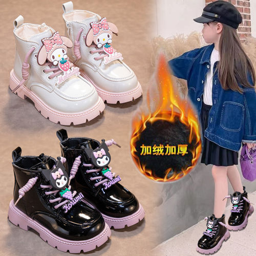 儿童鞋2026冬季马丁靴新款儿童单靴加绒保暖冬季短靴女鞋子HH001