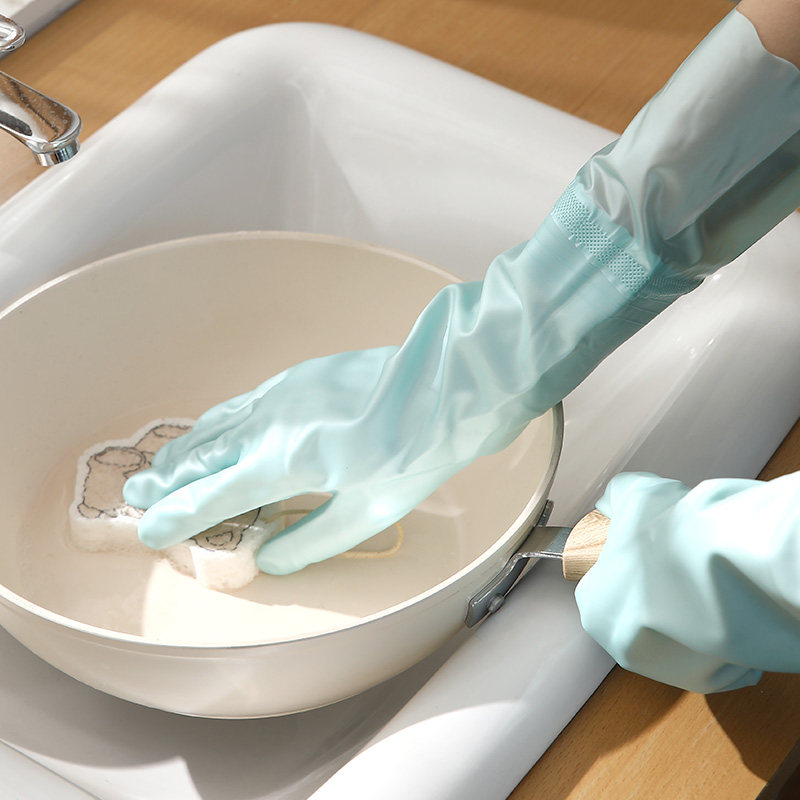 洗碗干家务护手手套女洗碗工刷锅洗衣服厨房专用防水加绒男款大号