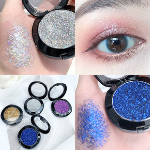 拉美拉单色亮片眼影盘儿童舞台妆蓝黄紫色眼影表演出安全彩妆