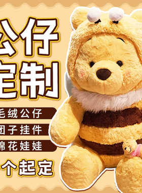 公仔定制玩偶小熊毛绒玩具抱枕宠物ip吉祥物设计订制娃娃卡通大型