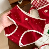 少女圣诞 女士 本命年女生三角裤 纯棉红色内裤 女可爱2026属马女款