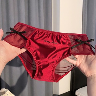 女款 女本命年2026属马女士红色女生三角裤 性感蕾丝内裤 月纱轻语