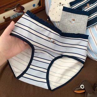 高颜值纯棉中腰女士三角裤 女2026新款 女生可爱高级内裤 学院萌犬