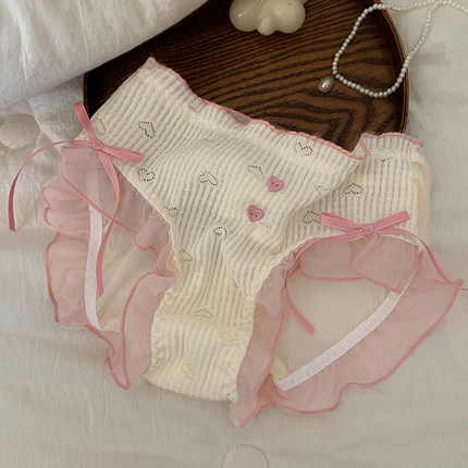 女生法式蕾丝三角裤女士纯欲内裤女舒适透气7a级抗菌2026新款女款