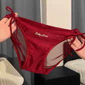 蜜诱酒红 女生 三角裤 纯欲性感红色女士本命年内裤 女2026属马女款