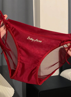 蜜诱酒红~纯欲性感红色女士本命年内裤女2026属马女款三角裤女生