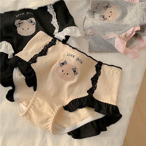 可爱复古的萌系小熊原创内裤