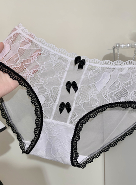 浮梦少女~法式白色蕾丝网纱女生纯欲女士内裤女2026新款性感高级
