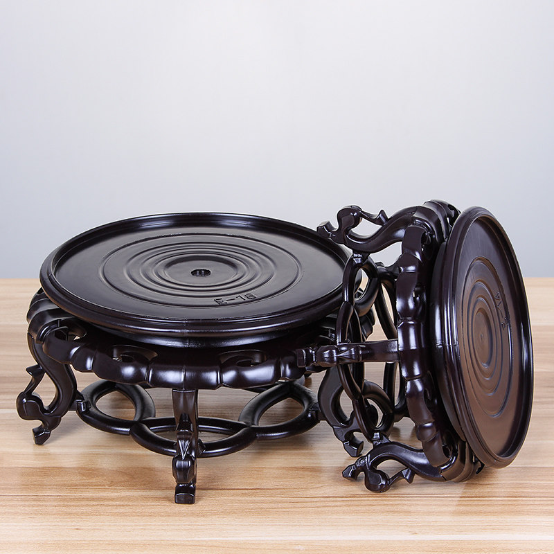 圆形花瓶花盆底座托盘鱼缸架奇石头塑料承重摆件空调高脚托架底座