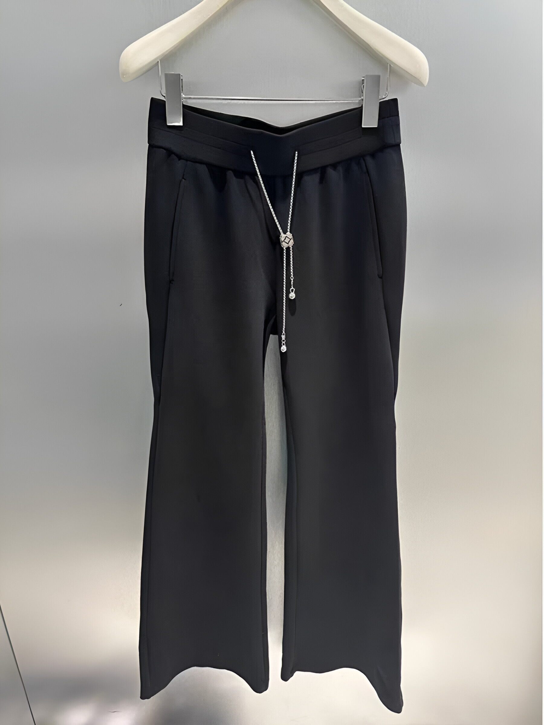 正品2024夏微喇设计感腰链慵懒风垂感休闲裤RO31301139-240