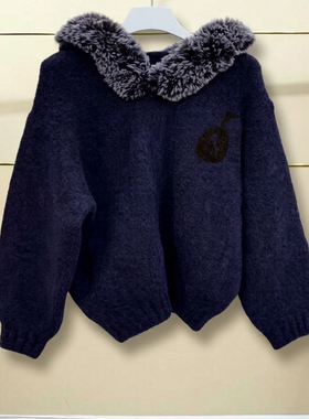 福现货正品25442M434131-250开3799冬毛绒领毛开衫